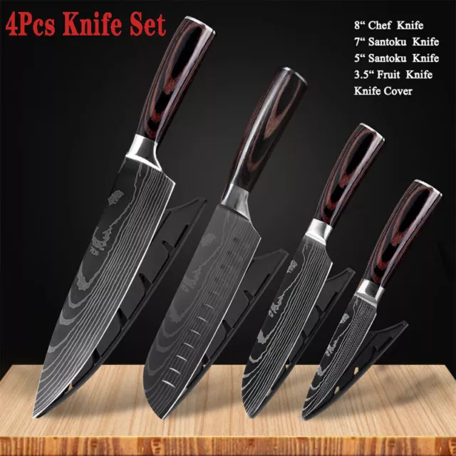 HESSLER WORLDWIDE STAINLESS Steel Chef knife set of 4 $52.00