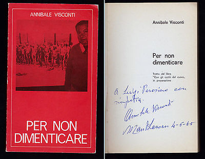 Annibale Visconti Per Non Dimenticare Grafiche Step 1978 Firma Dedica Personam