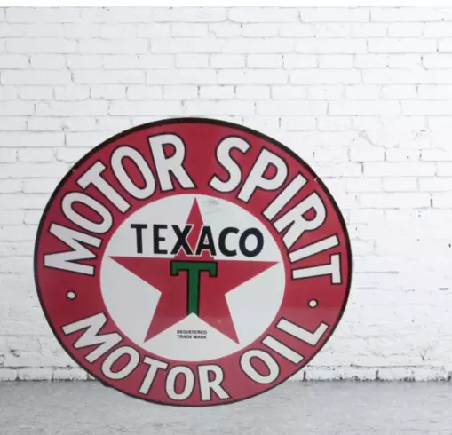 Texaco Motor Sprit / Oil Advertising Porcelain Enamel Metal Sign 42 Inches DSP