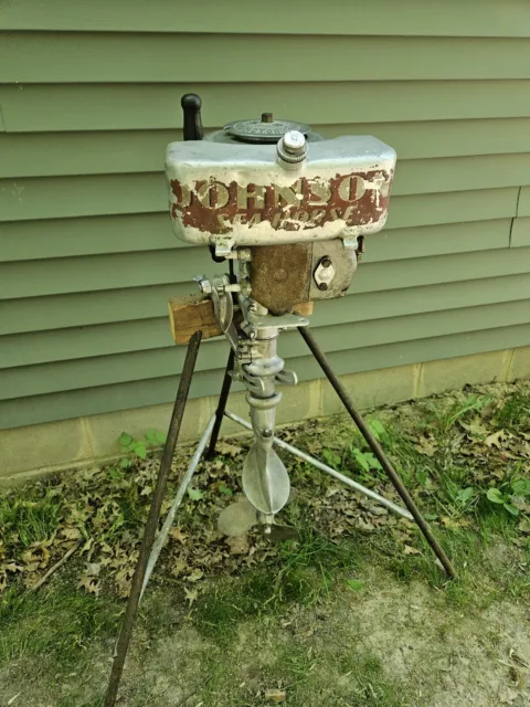 1930 Johnson Model A-50 4HP Antique Outboard Boat Motor Turns Over 1930 Johnson Model A-50 4HP Antique Outboard Boat Motor Turns Over
