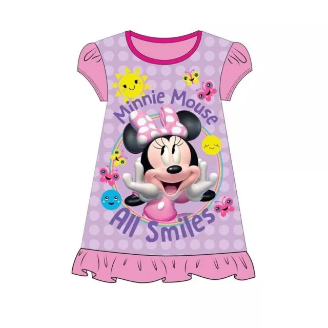 Girls Disney Minnie Mouse Nightie Night Dress Shirt Age 2-6 Years All Smiles