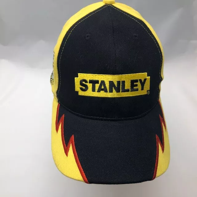 Stanley Tools Nascar Racing Hat Cap Adjustable OSFM Black Yellow Checkered Flag