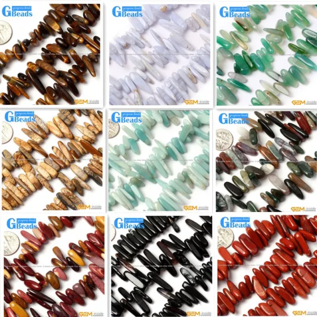 15-20mm Freeform Gemstone Stick Loose Beads For Jewellery Making Strand 15" 2