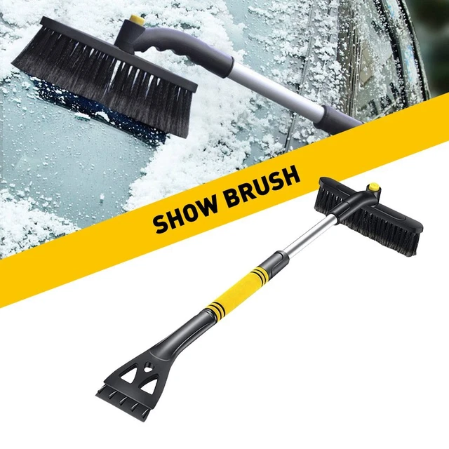 Extendable Ice Scraper Brush Car Windshield Snow Removal w/ Foam Grip Rotary Eoo