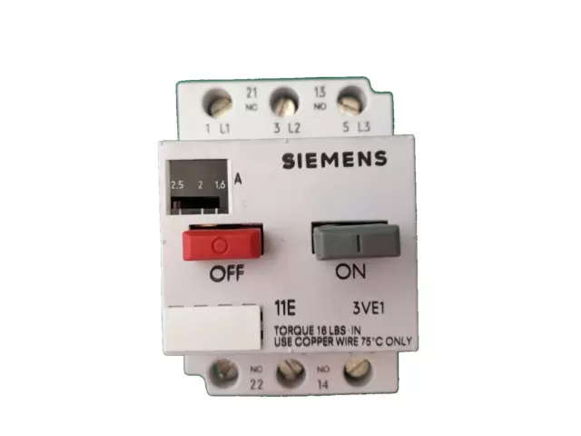 Siemens  Motor Starter 1.6 - 2.5 Amp 3VE1010-2H