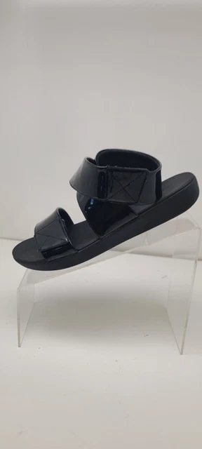 Fitflop Womens Carin Back Strap Sandals Shoe Black Patent Leather Size 8