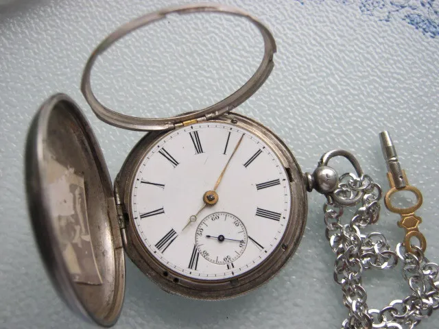 Antike Englische Taschenuhr London Pocket Watch Spitzankeruhr 1-7 2