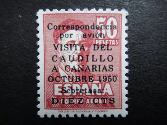 Spain 1950 Stamps MNH Overprint Edifil 987 Canary Islands Unissued 50P