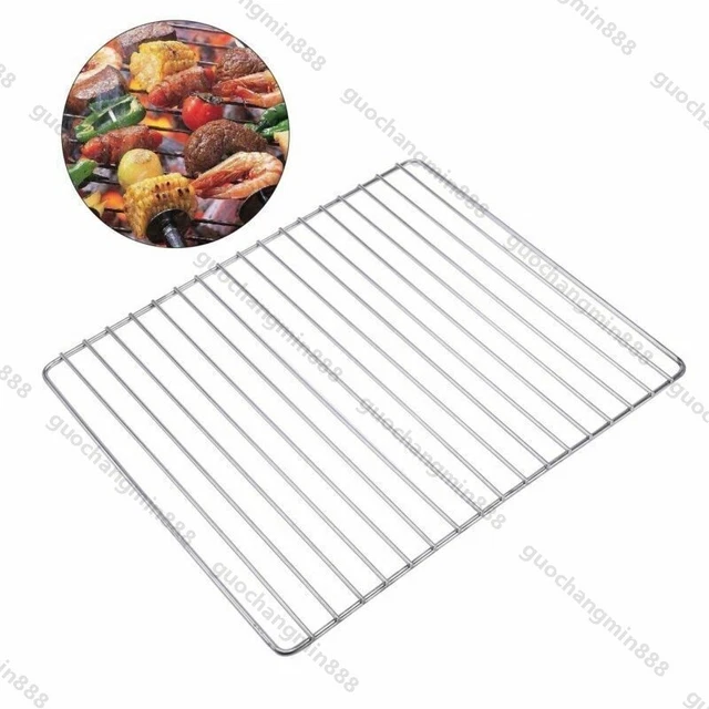 2PCS Edelstahl Grillaufsatz Outdoor BBQ Grillgitter Grillrost Rechteckig 30x25cm