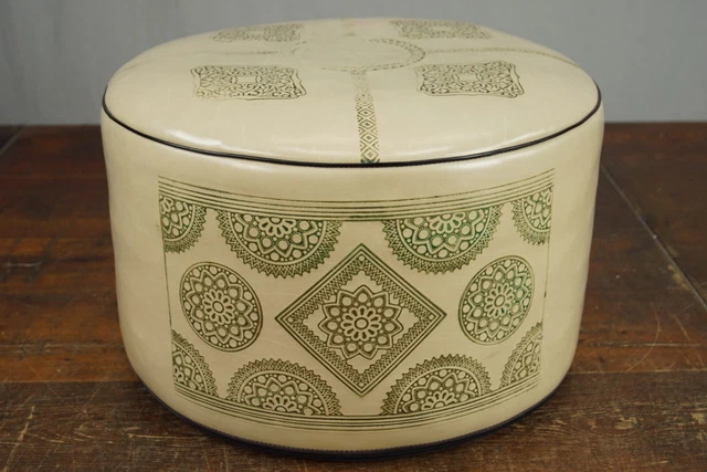60er Vintage Hocker Sitzkissen Pouf Ottomane Kamelhocker 60s Kaminhocker braun 1