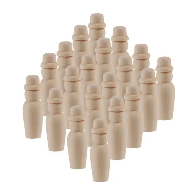 20X   Hard Wood Male Bodies Natural Unfinished Wooden Peg Dolls 15x42mm
