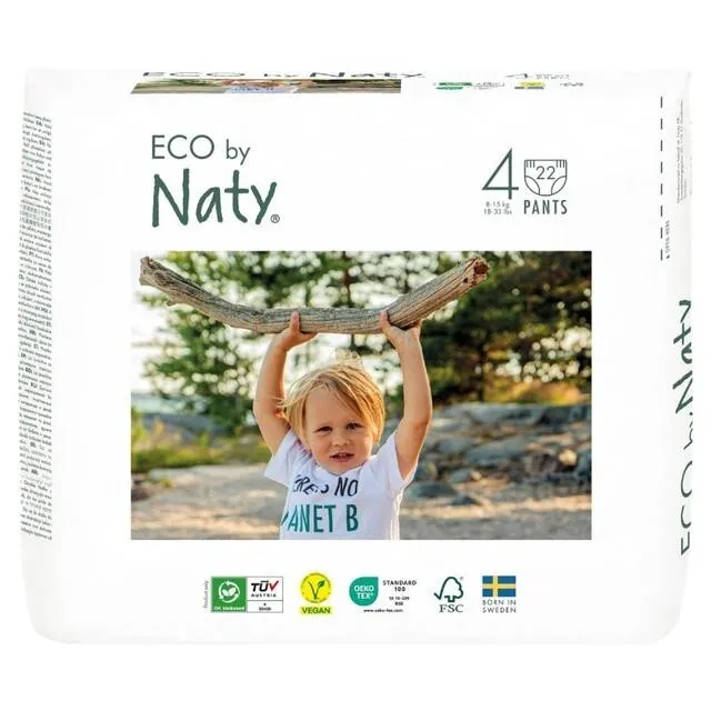 Eco by Naty Nappy Pants, Size 4 (8-15kg) - 22 per pack