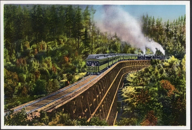 Vintage Print View of Dollarhide Trestle Shasta Train Route Circa 1915 Bridge