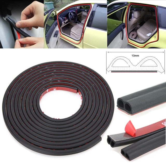 5m DIY Black B-Type Car Door Edge/Trim Rubber Seal Strip Wertherstrip Anti-Noise