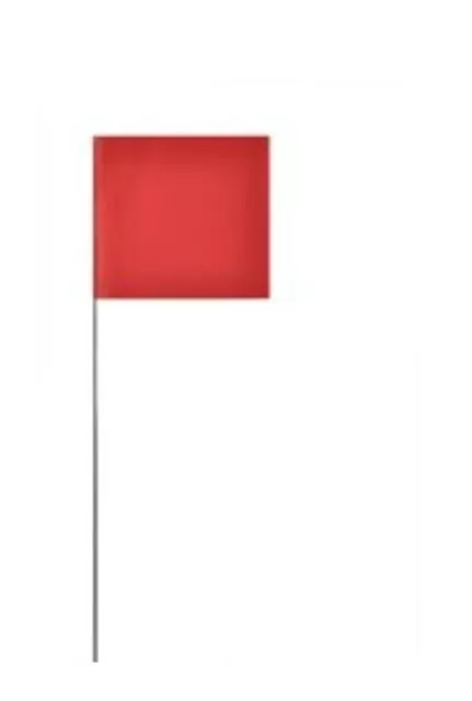 2321R Solid Red Marking Flag, 2.5 x 3.5, 21 Wire staff 100 Flags Per Bundle