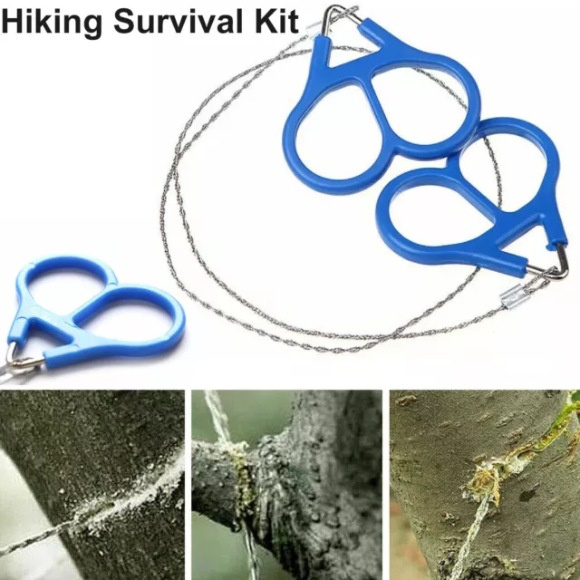 Stainless Steel Wire Saw Emergency Camping Hiking Survival Tool Cutting Rope AUS