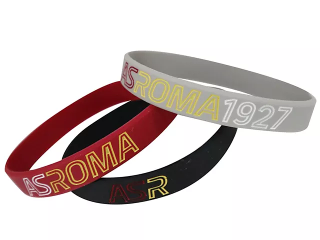 BRACCIALETTI ROMA UFFICIALI in Silicone 3 diversi ORIGINALI AS ROMA Calcio