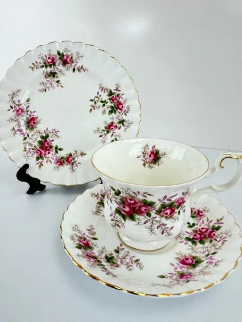 Vintage ROYAL ALBERT Lavender Rose - Trio Tea Cup Saucer & Plate Set