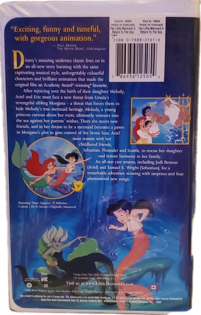 DISNEY'S THE LITTLE Mermaid II Return To The Sea Clam Shell VHS Movie ...