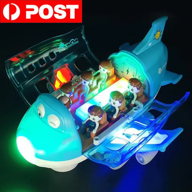 Electric Airplane Toys Aeroplane Toys with Music & Led Lights, Musical Aeroplane