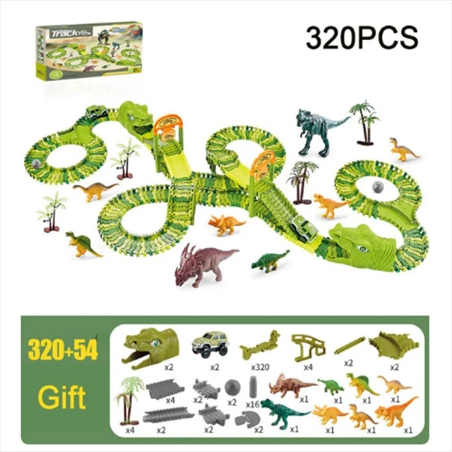 Bend Flexible Race Track Dinosaur Electric Rail Car   Children Gifts 3