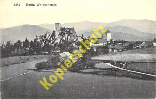 Weissenstein AK Steinwald Burg RuineOberpfalz um 1920 ungelaufen Ansichtskarte