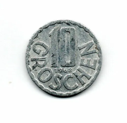 1968 Austria 10 Groschen Republik Osterreich Circulated Coin #Fc1280 Free S&H!