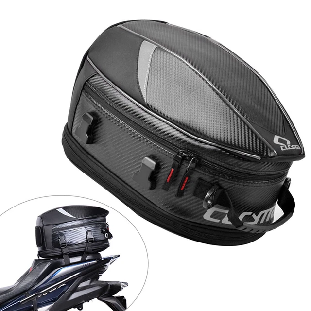 Tail Back Seat Bags Kit Travel Luggage Rear Seat Rider Bag Pack Black Motorcycle