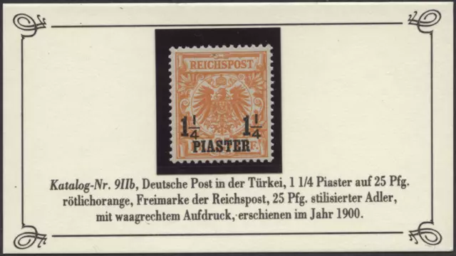 Dt. Post in Türkei 1889 "Krone/Adler" 1 1/4 Piaster auf 25 Pf, MiNr  9 IIb, **