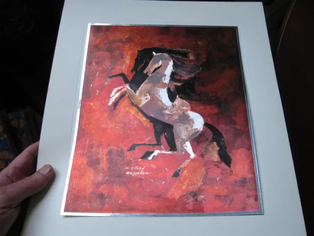 Vintage Art Print - E. FRED ANDERSON of RARE Horses HORSE Play SILVER FOIL