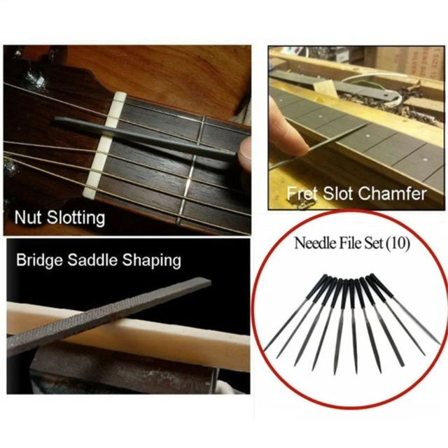 Ensemble de Limes pour Guitare, 22 Tiges, 1 écrou de Selle à Pont Plat, Lime de Polissage, Limes en Acier au Carbone en Acier Inoxydable de Différentes Tailles, Adaptées à la Ensemble de Limes pour Guitare, 22 Tiges, 1 écrou de Selle à Pont Plat, Lime de Polissage, Limes en Acier au Carbone en Acier Inoxydable de Différentes Tailles, Adaptées à la