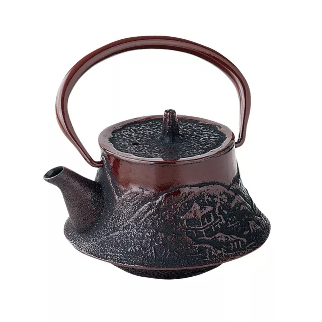 Nanbu Tetsubin - Mt.Fuji Landscape - 0.3 Liter - Japanese cast iron teapot w net