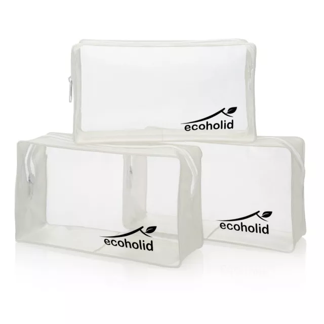 Ecoholid Clear Cosmetic Zipper Bag 7x4x2 Makeup Toiletry Travel for Women Men