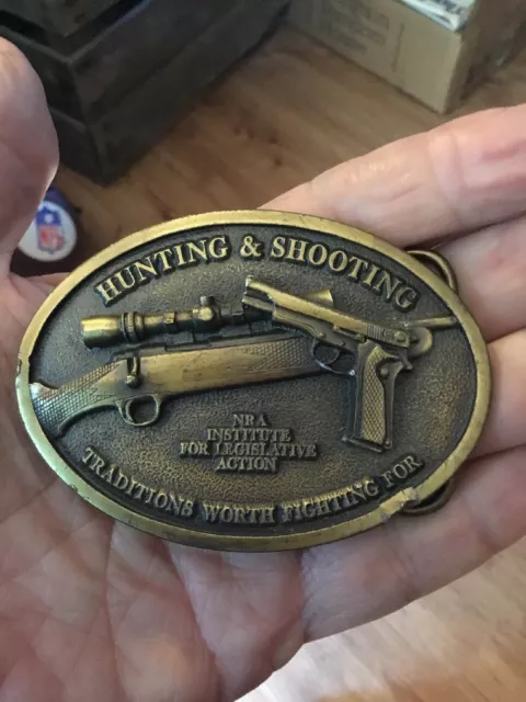 Vintage Hunting & Shooting NRA Traditions Worth Fighting For Belt Buckle