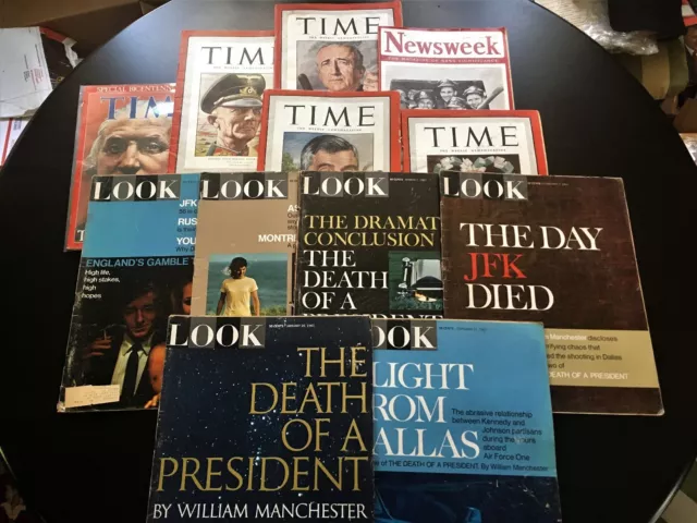 12 Vintage Look & Time  Magazines From WWII Era & JFK Death Series complete!!