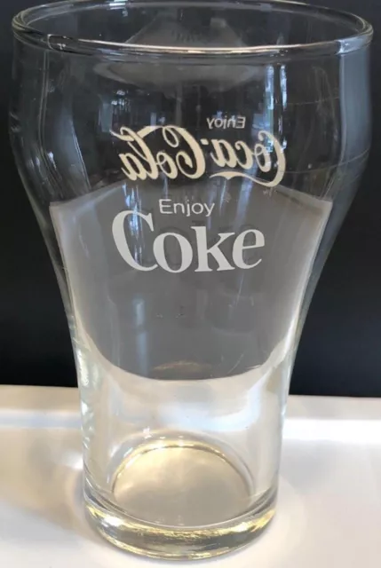 Vintage Coca Cola Enjoy Glass Classic 5" Soda Drinking Glass Ice cream float