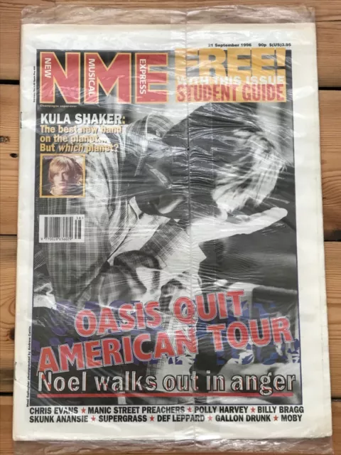 NME 21 September 1996 - Oasis quit American Tour, Manics, PJ Harvey, Supergrass