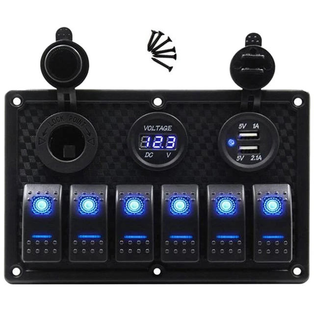 Panneau Switch Bluetooth Chelhead 12V 60A - 8 Interrupteurs RVB, Contrôle App, étanche Pour Voiture