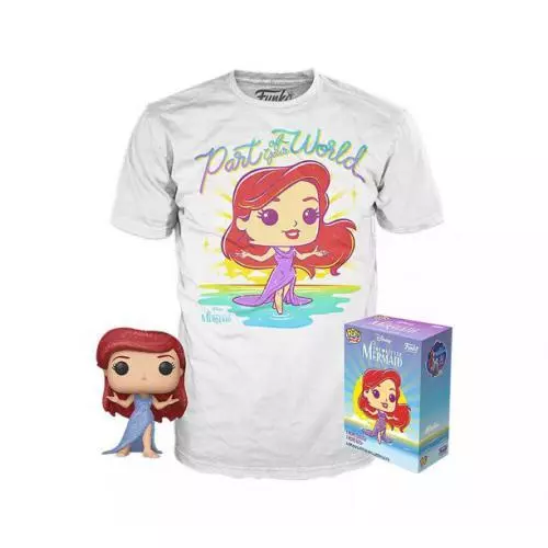 Disney Sirène 30th Ariel+ T-Shirt (Taille S) Pop & Tee Vinyl Figurine Funko