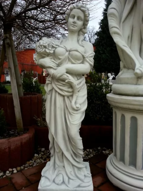 Steinfigur "Frau mit Füllhorn" 118 cm Steinguss Menschen, Gartenfigur, Statue