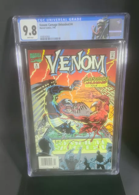 VENOM Unleashed #4 1995 CGC 9.8 Marvel MOVIE NEWSSTAND Carnage LABEL PRICE 4 ATT