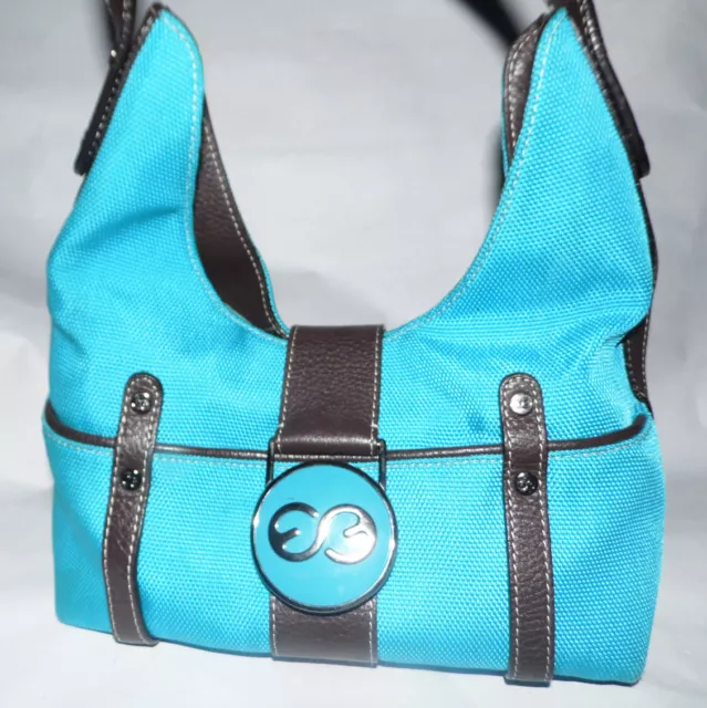 GREAT ESCADA SPORT Hobo Handbag - Turquoise Aqua Blue and Brown Leather ...