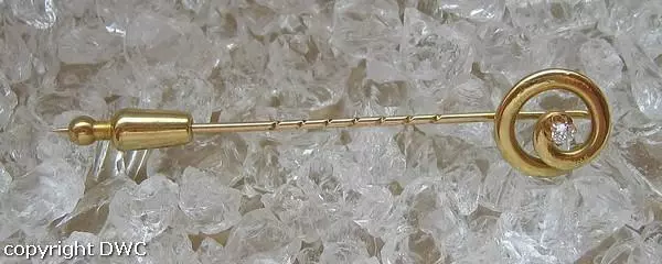 Anstecknadel mit Altschliffdiamant Nadel in 585 Gold Brosche Diamant 2