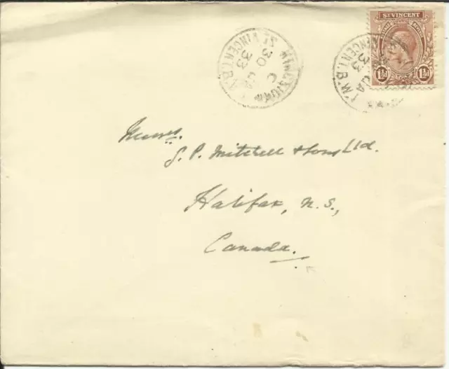 St Vincent Sg #132b (Simple Frank) Kingstown"" 30 / Yes / 33, Embossed-Government