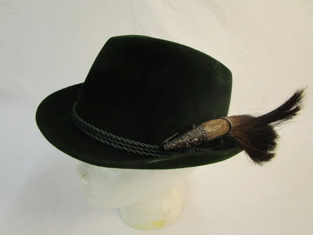 Vintage Lembert Golimbeck Green brushed felt Fedora Hat w/ Spray
