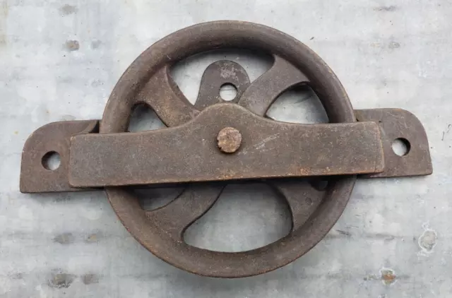 Vintage Antique Original Barn Door Bottom Track Roller Single
