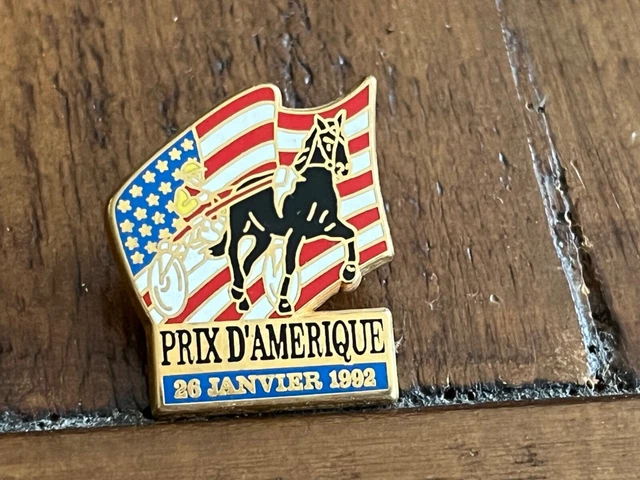 Pin's Hippisme - Prix D'Amérique - Statue Liberté - Ourasi 1990 - Collection