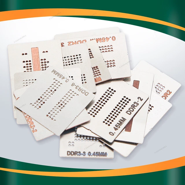 BGA Heated Directly Reballing Templates 14Pcs for Memory RAM Chip Repair
