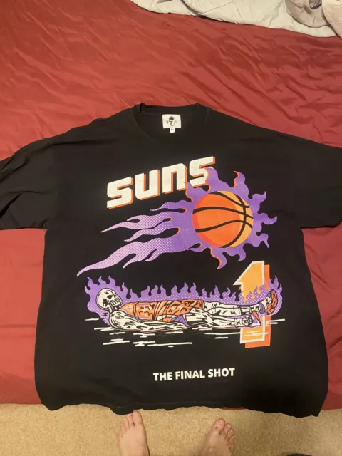 Suns x Warren Lotas The Final Shot Purple Skeleton Shirt Suns in 4 Phoenix Devin  booker