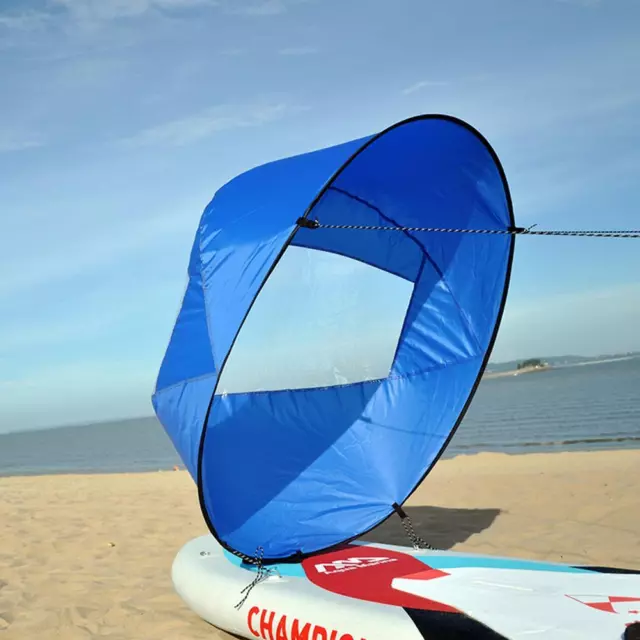 NEW Foldable Boat Wind Sail Surfing Downwind Wind Paddle (Blue)